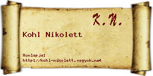 Kohl Nikolett névjegykártya